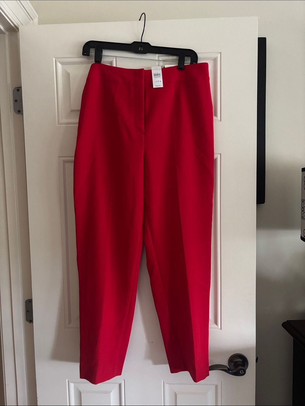 Ann Taylor Red High-Waist Trousers
